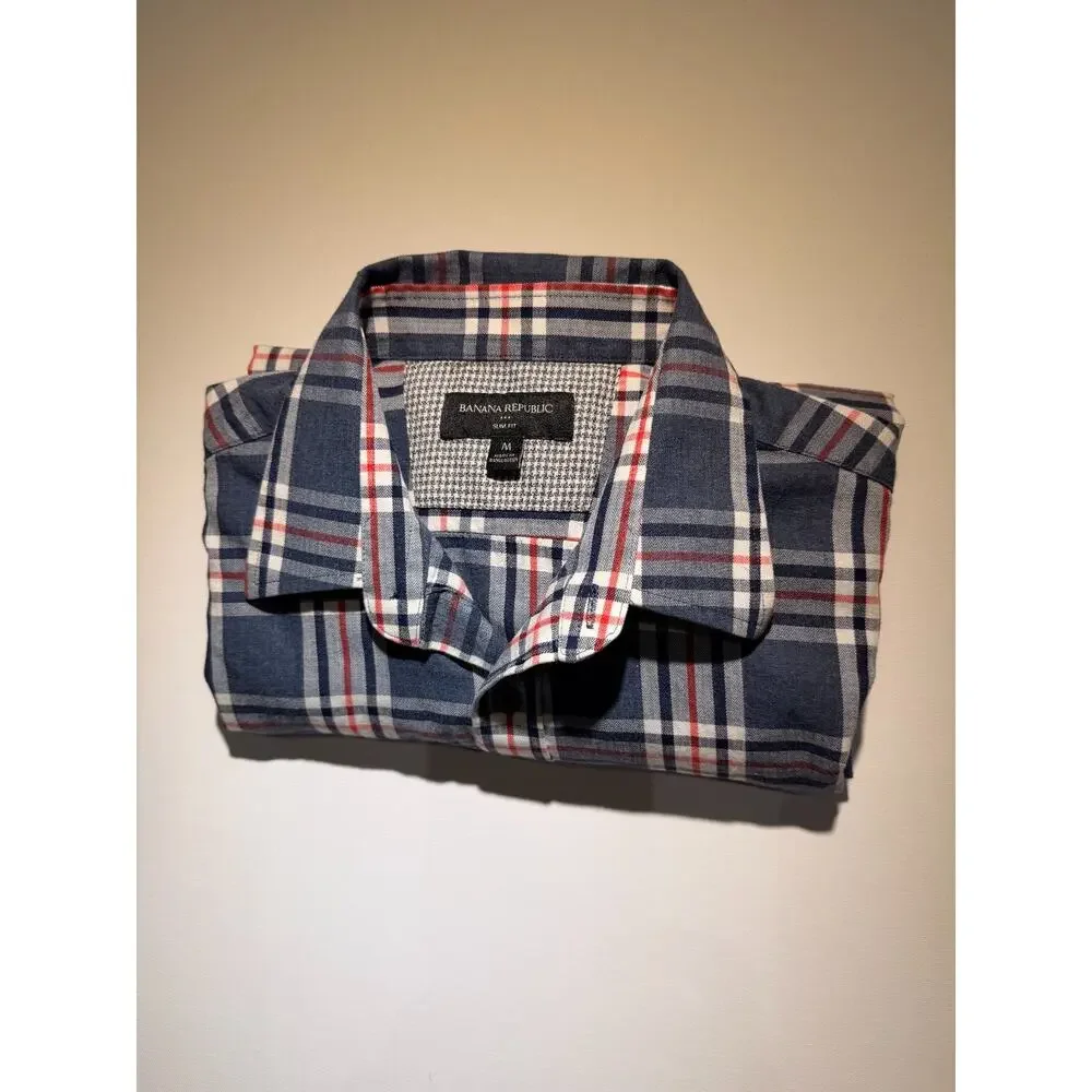 Banana Republic Slim Fit Plaid Button-Down Shirt – Men's Medium